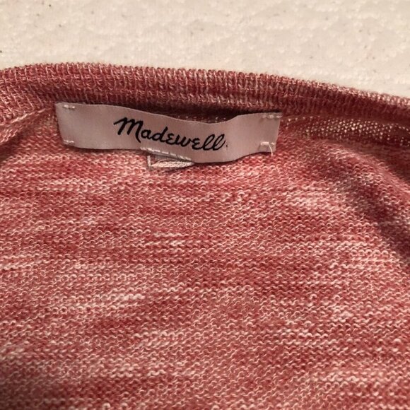 Madewell Bradley Open Front Cotton Blend red/white women Cardigan Size XSmall - Picture 4 of 10